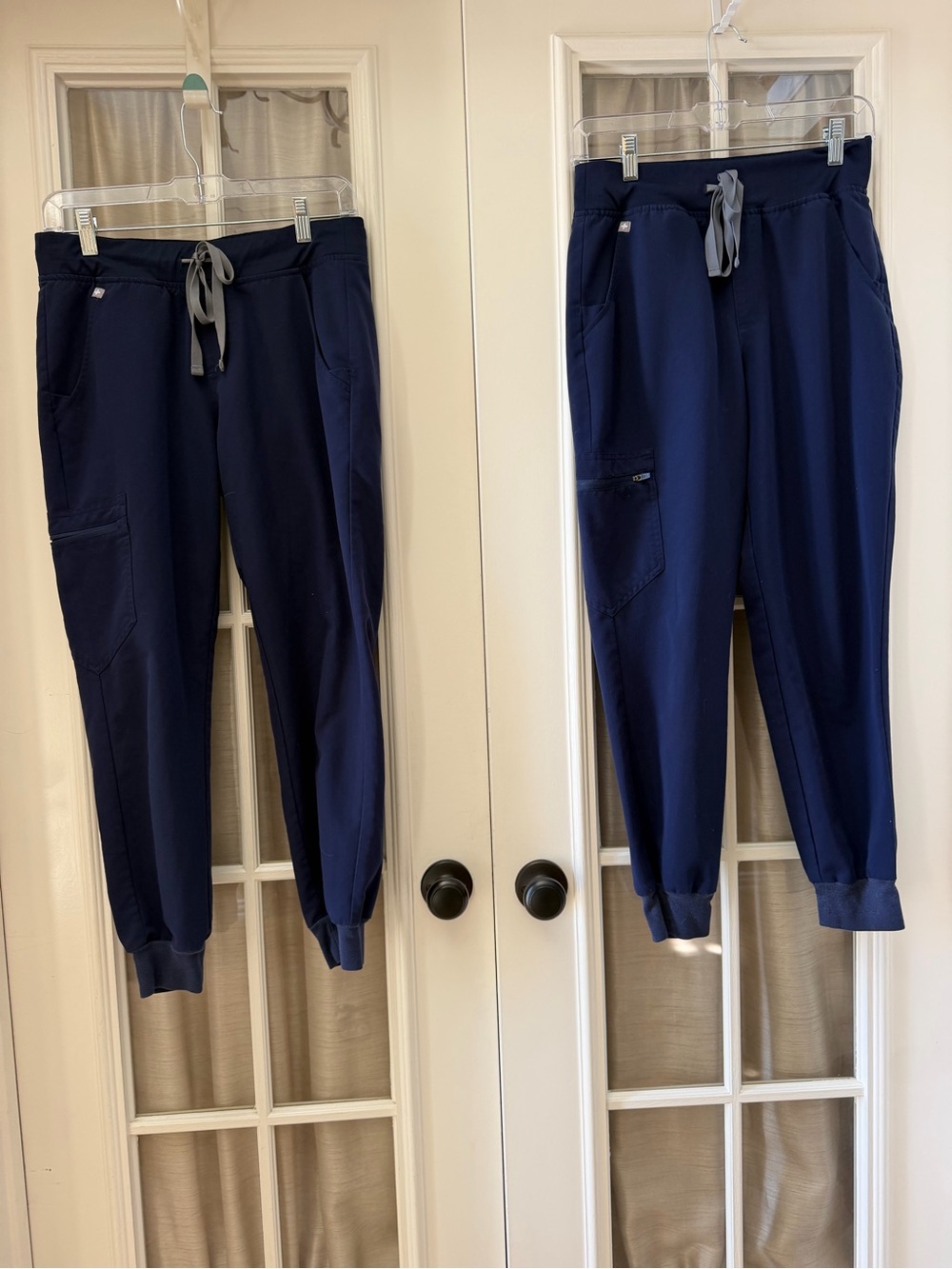 TWO Small Petite Navy Figs Scrub Joggers EUC